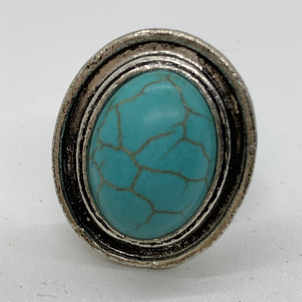 Adjustable Turquoise Antique Look Ring NEW